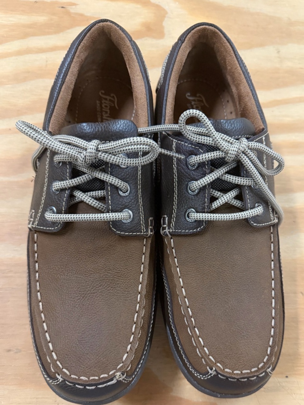 Florsheim Two-Tone Brown Leather Boat Shoes
